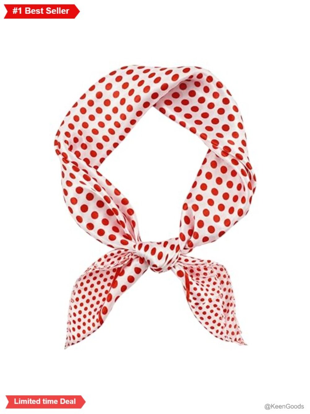Silk Feel Polyester Neckerchief Square Scarf 20 Inch 50s Polka Dot Cosplay